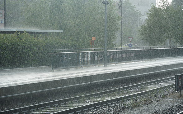 Grande tempesta alla stazione di Kreuzlingen (TG)